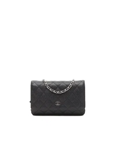Chanel Classic Caviar Wallet On Chain Bag In Black