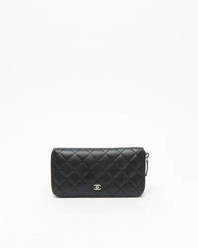 Pre-owned Chanel Classic Cc Zip Around Wallet