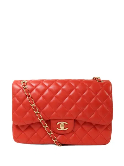 Pre-owned Chanel Classic Chain Cc Turn-lock Shoulder Bag In Red
