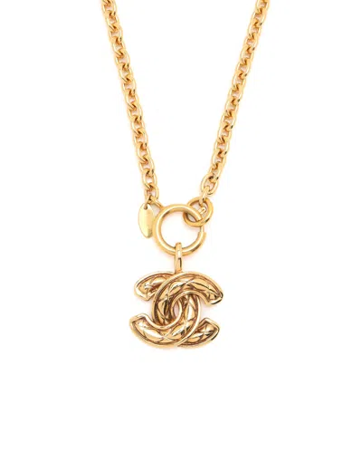 Pre-owned Chanel Classic Coco Mark Necklace In Yellow