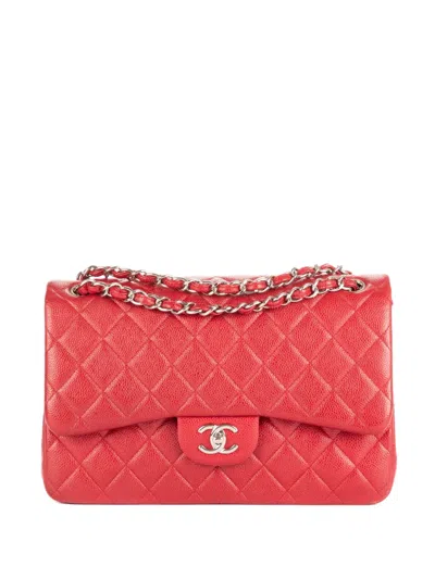 Pre-owned Chanel Classic Double Flap Shoulder Bag In Red