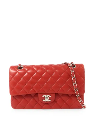 Pre-owned Chanel Classic Flap 25 Cc Turn-lock Shoulder Bag In Red