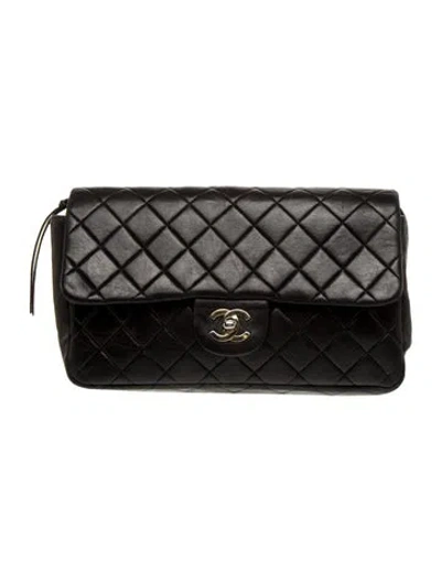 Pre-owned Chanel Classic Flap Backpack In Black