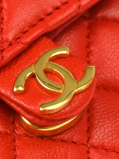 Pre-owned Chanel Classic Flap Bag Charm In Red