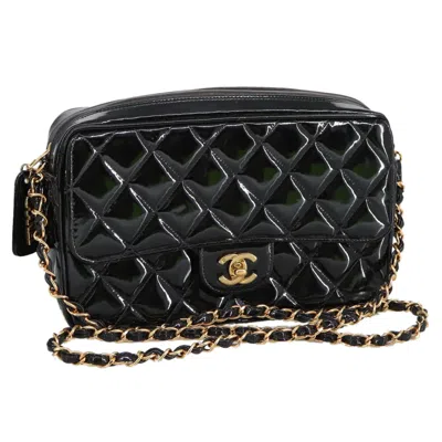 Pre-owned Chanel Classic Flap Black Patent Leather Shoulder Bag ()