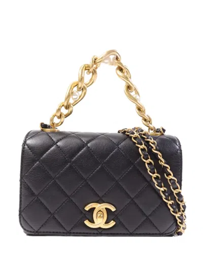 Pre-owned Chanel Classic Flap Cc Turn-lock Shoulder Bag In Black