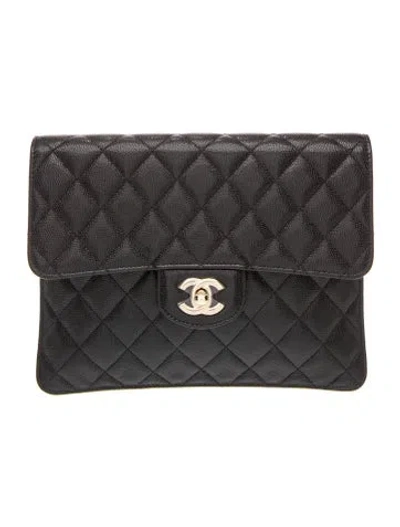 Pre-owned Chanel Classic Flap Clutch In Black