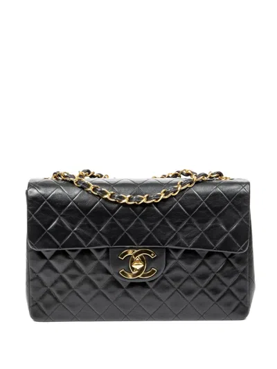 Pre-owned Chanel Classic Flap Quilted Cc Shoulder Bag In Black