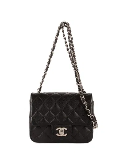 Pre-owned Chanel Classic Flap Quilted Leather Shoulder Bag In Black