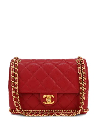 Pre-owned Chanel Classic Flap Shoulder Bag In Red