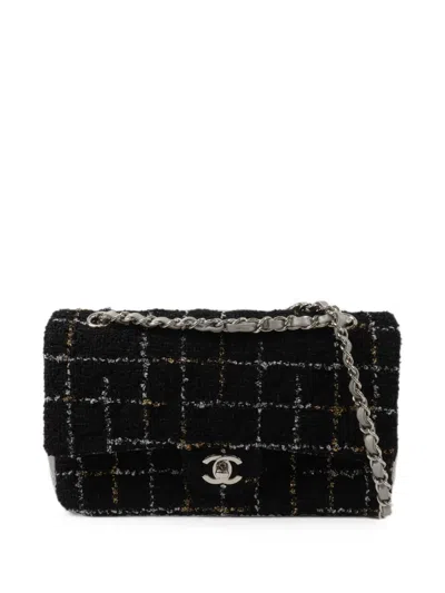 Pre-owned Chanel Classic Flap Tweed Shoulder Bag In Black