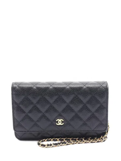 Pre-owned Chanel Classic Flap Wallet In Black