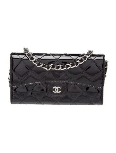 Pre-owned Chanel Classic Flap Wallet On Chain In Black