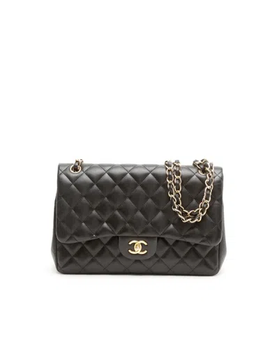 Pre-owned Chanel Classic Jumbo Double Flap Bag In Black
