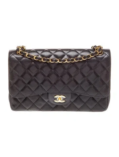 Pre-owned Chanel Classic Jumbo Double Flap Bag In Black