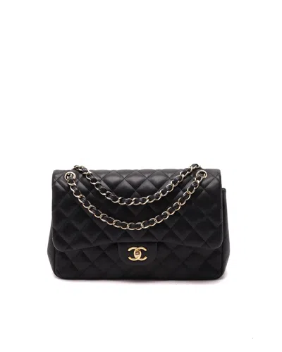 Pre-owned Chanel Classic Jumbo Double Flap Bag In Black