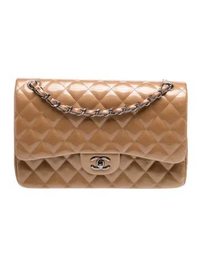 Pre-owned Chanel Classic Jumbo Double Flap Bag In Neutral