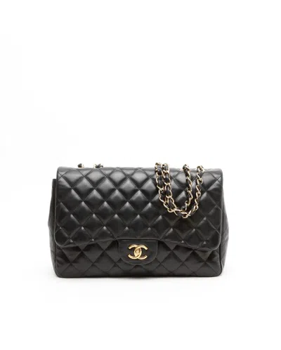Pre-owned Chanel Classic Jumbo Single Flap Bag In Black