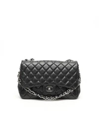 Pre-owned Chanel Classic Jumbo Single Flap Bag In Black
