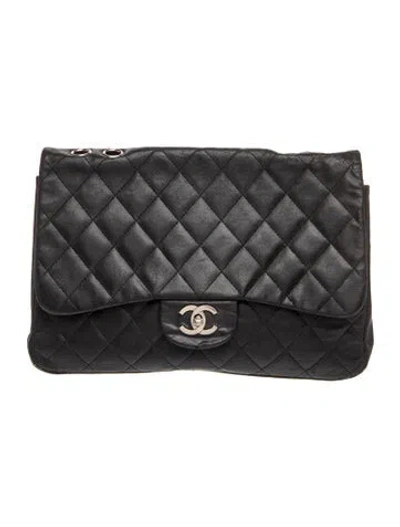 Pre-owned Chanel Classic Jumbo Single Flap Bag In Black