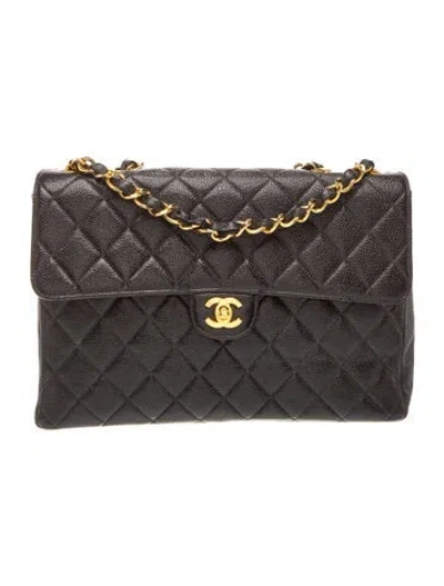 Pre-owned Chanel Classic Jumbo Single Flap Bag In Black