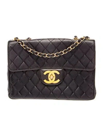 Pre-owned Chanel Classic Jumbo Xl Maxi Flap Bag In Black