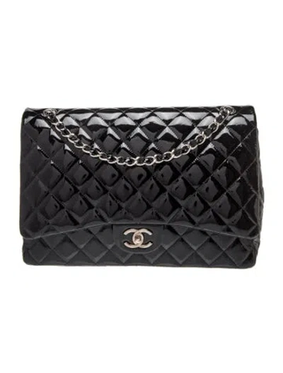 Pre-owned Chanel Classic Maxi Double Flap Bag In Black