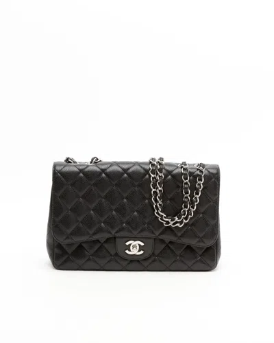 Pre-owned Chanel Classic Maxi Single Flap Bag In Black