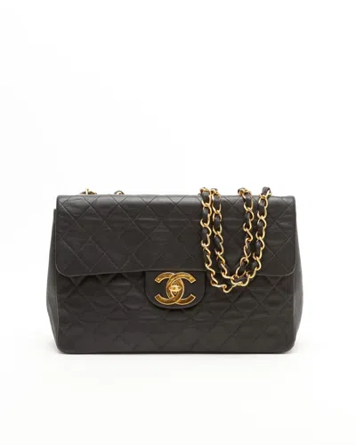Chanel Classic Maxi Single Flap Bag In Black