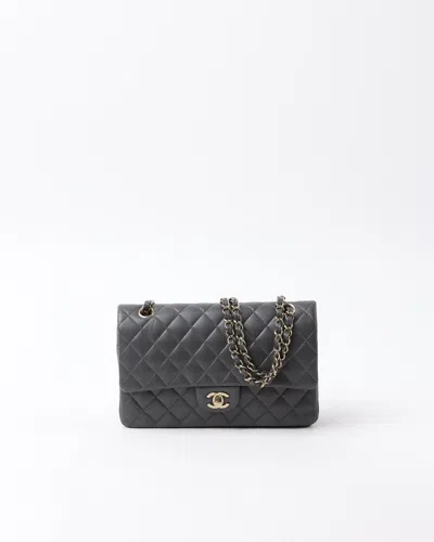 Pre-owned Chanel Classic Medium Double Flap Bag In Gray