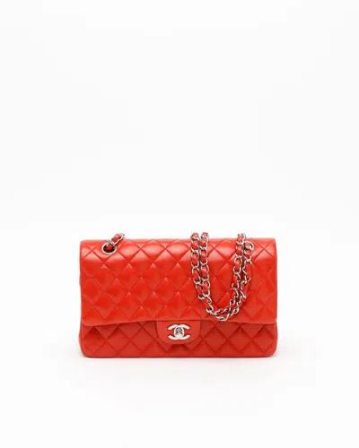 Pre-owned Chanel Classic Medium Double Flap Bag In Red