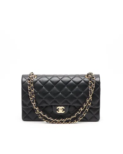Pre-owned Chanel Classic Medium Double Flap Bag In Black