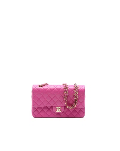 Pre-owned Chanel Classic Medium Double Flap Bag In Pink