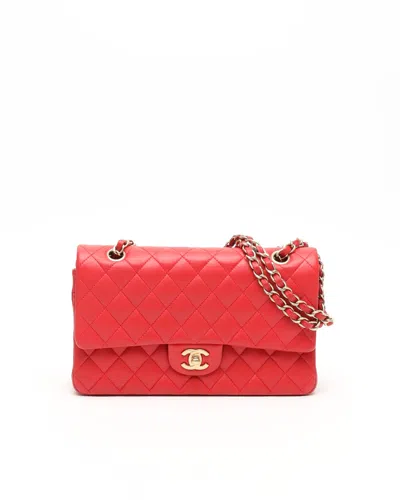 Pre-owned Chanel Classic Medium Double Flap Bag In Red