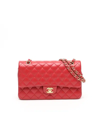 Pre-owned Chanel Classic Medium Double Flap Bag In Red