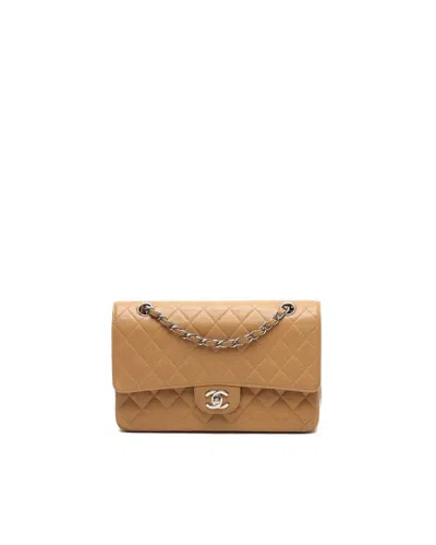 Pre-owned Chanel Classic Medium Double Flap Bag In Sand