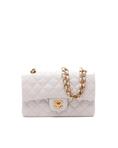 Pre-owned Chanel Classic Medium Double Flap Bag In White