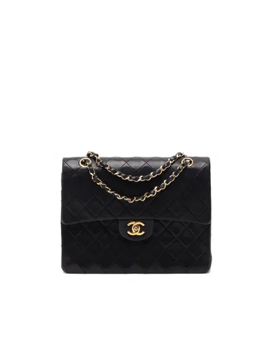 Pre-owned Chanel Classic Medium Square Double Flap Bag In Black