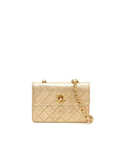 Chanel Classic Micro Single Flap Bag In Gold