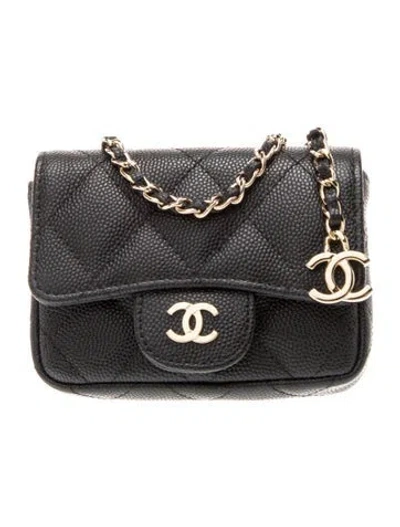 Pre-owned Chanel Classic Mini Belt Bag In Black
