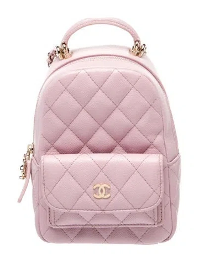 Pre-owned Chanel Classic Mini Cc Backpack In Pink