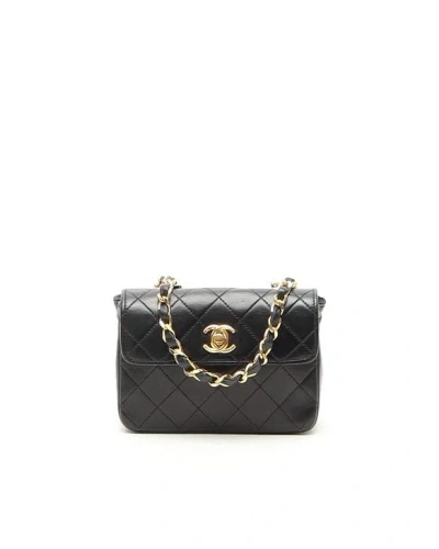 Pre-owned Chanel Classic Mini Flap Bag In Black