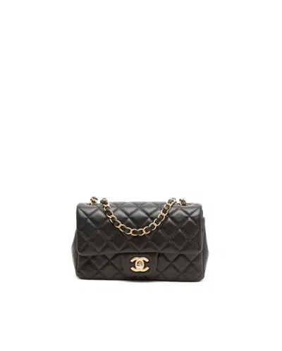 Chanel Classic Mini Rectangular Single Flap Bag In Black