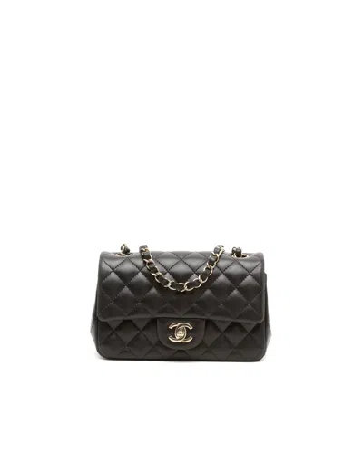 Chanel Classic Mini Rectangular Single Flap Bag In Black