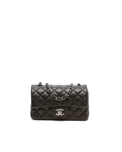 Chanel Classic Mini Rectangular Single Flap Bag In Black