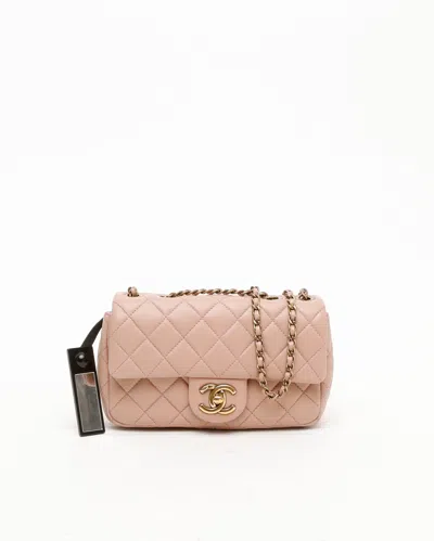 Pre-owned Chanel Classic Mini Rectangular Single Flap Bag In Pink