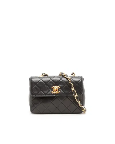 Pre-owned Chanel Classic Mini Single Flap Bag In Black