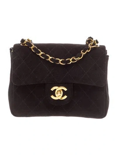 Pre-owned Chanel Classic Mini Square Flap Bag In Black