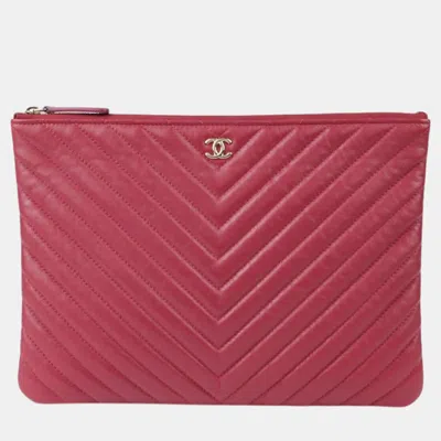 Pre-owned Chanel Classic New Medium Clutch In Burgundy