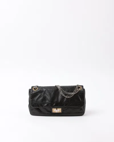 Pre-owned Chanel Classic Perforated Drill Flap Bag In Black